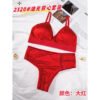 Cross Thongs Silky Shinny Light Padded Bra & Panty Set