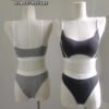 Daily Wear Strips Design Bra & Hipster Set