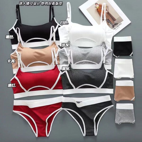 Daily Wear Strips Design Bra & Hipster Set